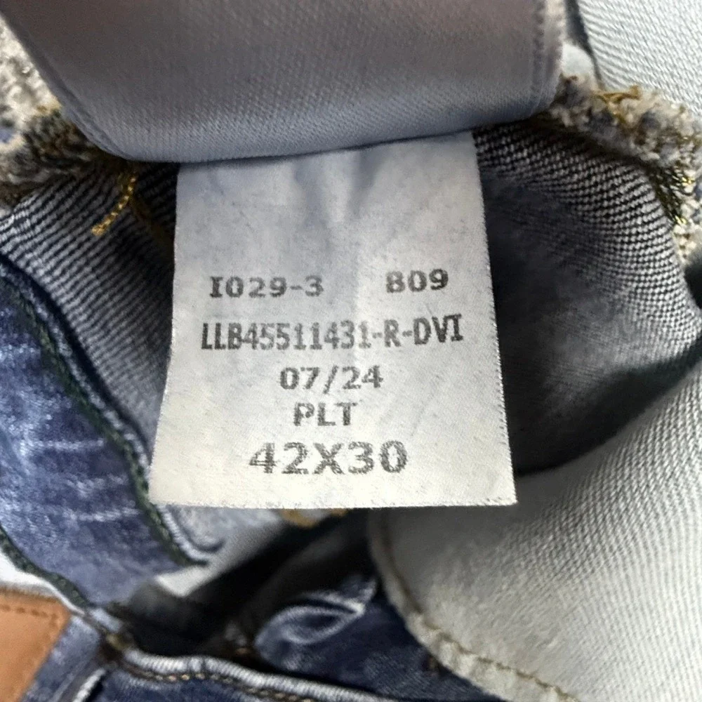 LL Bean BeanFlex Classic Fit Jeans Mens 42x30 Blue Stretch Denim 511182